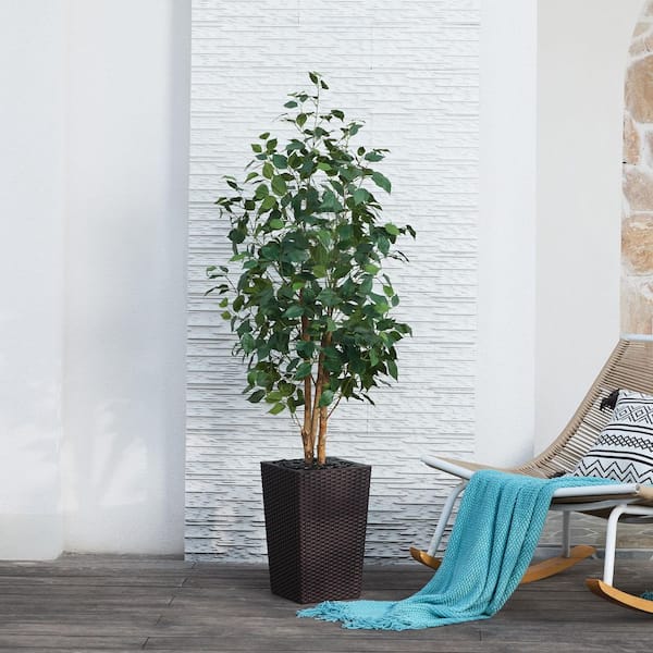DR.Planzen 5ft. Artificial Ficus Tree Indoor/Outdoor Real Wood
