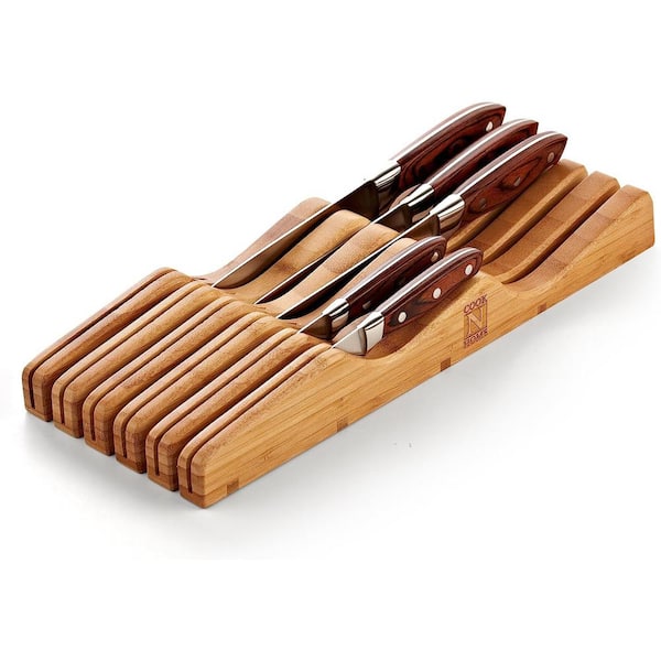 Cook N Home 11-Slot In-Drawer Bamboo Knife Storage Block Organizer NC-00325  - The Home Depot