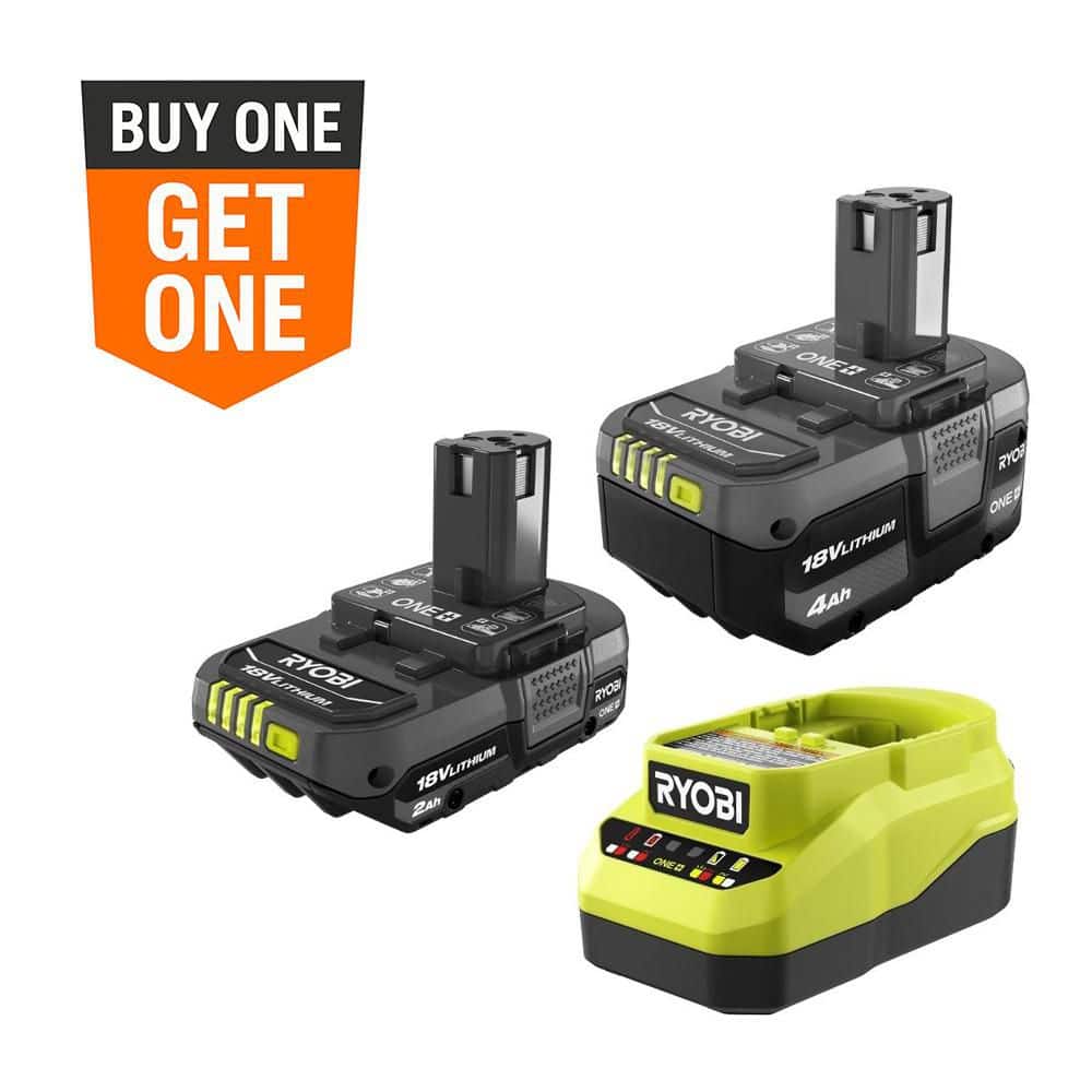 RYOBI ONE+ 18V Lithium-Ion Starter Kit with Ah Battery, Ah