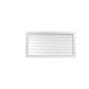42" x 22" Vertical Surface Mount PVC Gable Vent: Functional with Brickmould Sill Frame