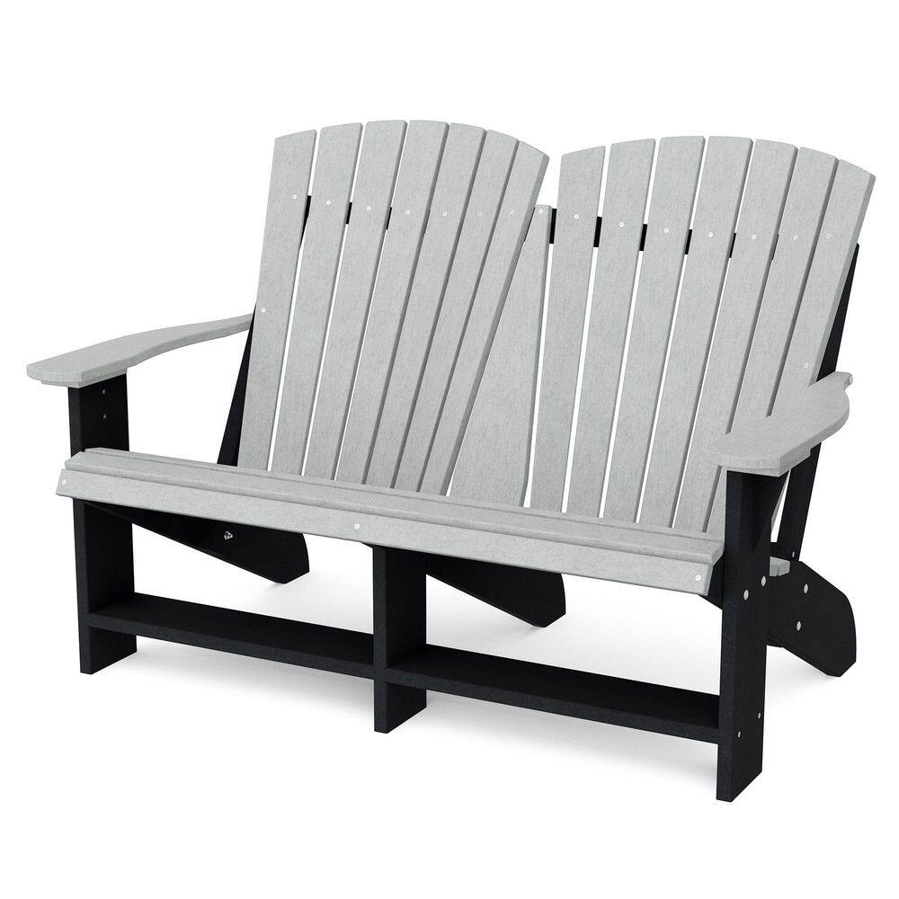 Heritage Light Gray and Black HDPE Plastic Outdoor Double Adirondack price history on PriceWatchPro