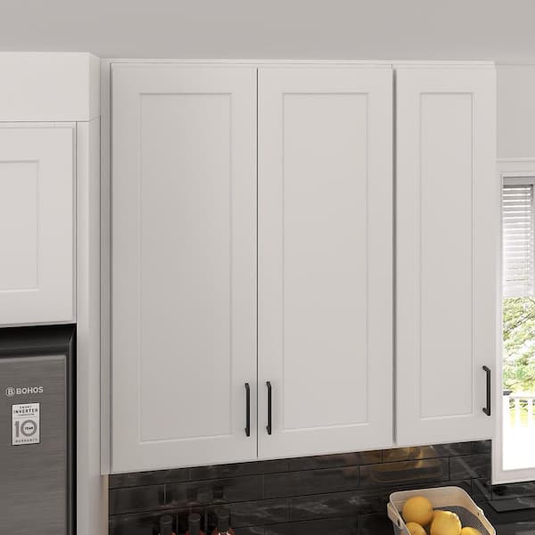 30 in. W x 12 in. D x 42 in. H Ready to Assemble Wall Kitchen Cabinet in White with 2 Door