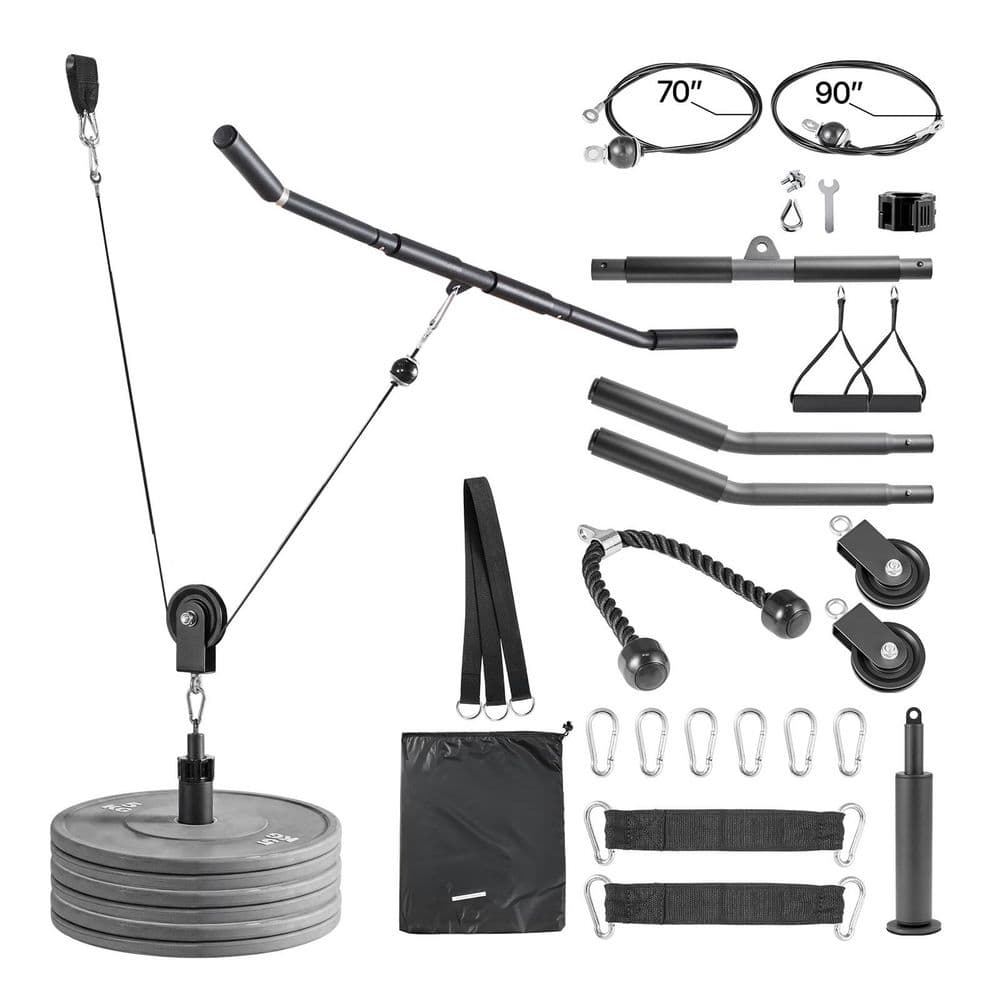 Pulley System, 2-Piece LAT and Lift Pulley System, Gym Rack Pulleys Attachment with two Steel Cables, Short Bar price history on PriceWatchPro