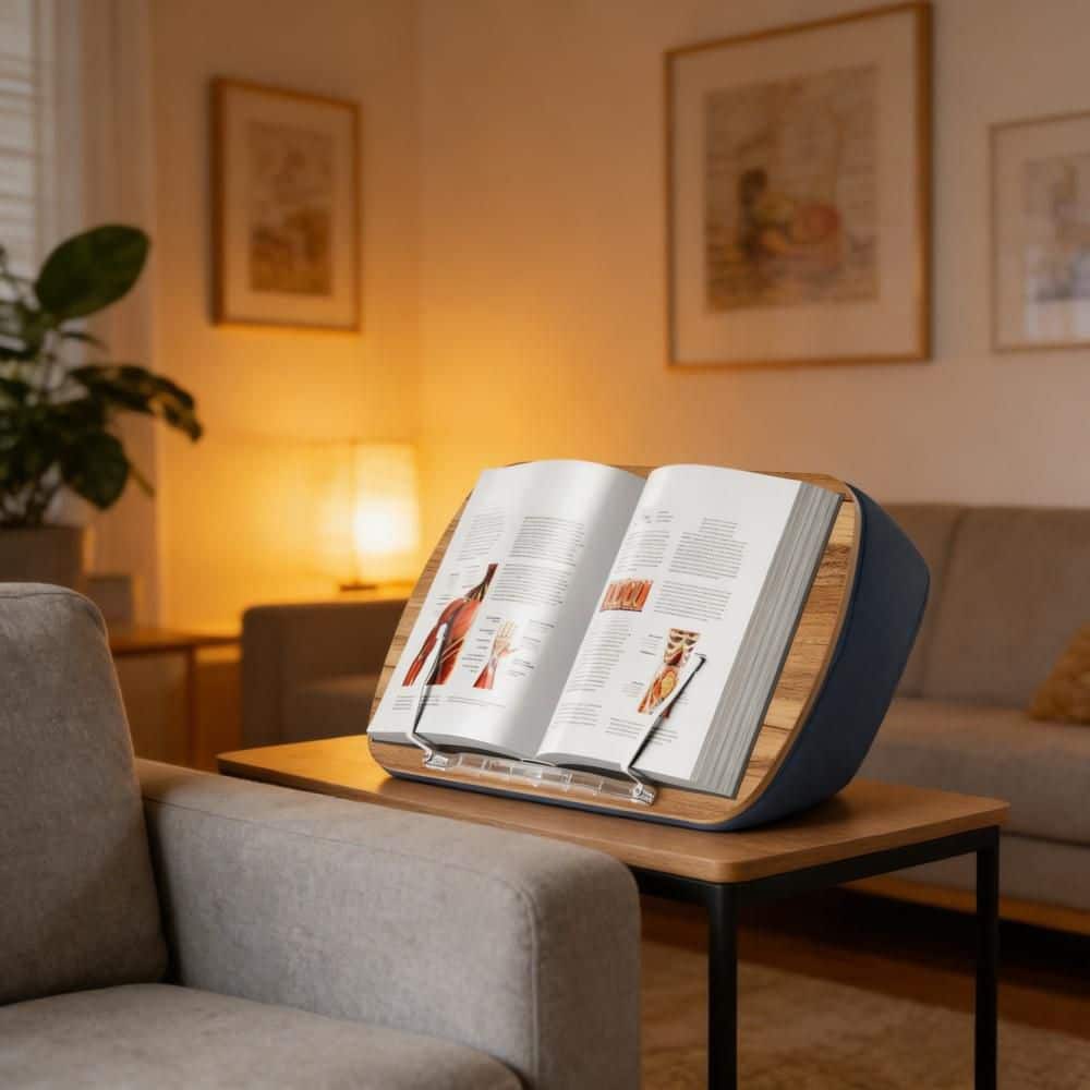 Beanbag Book Stand with Hands-Free for Kitchen, Recipe Holder and Book Lovers, Gray (1-Pack)