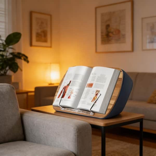 Beanbag Book Stand with Hands-Free for Kitchen, Recipe Holder and Book Lovers, Gray (1-Pack)
