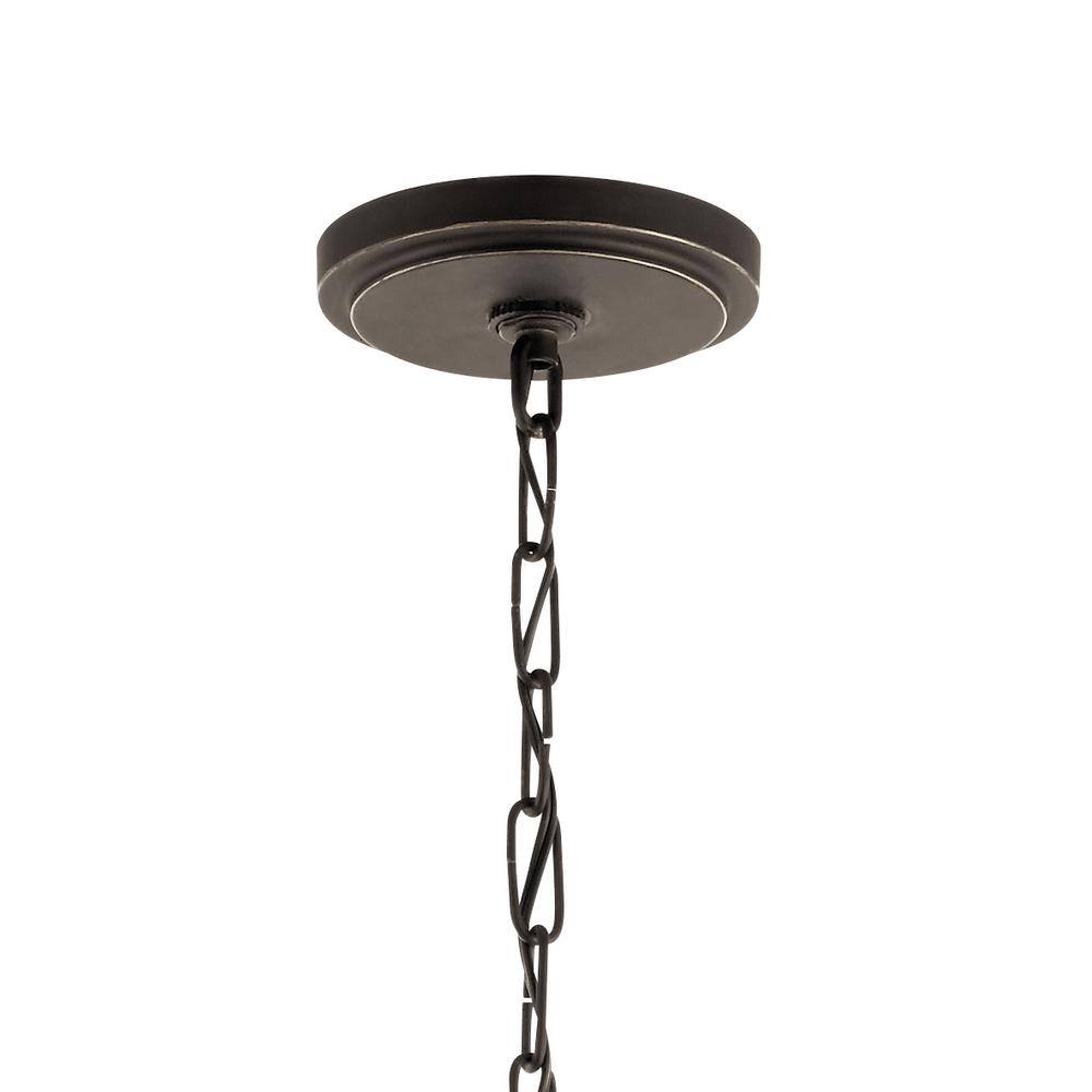 Rustic Country Bronze Drum Chandelier with Clear Shades - 28" Wide