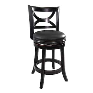 Florence 24 in. Black Swivel Cushioned Bar Stool