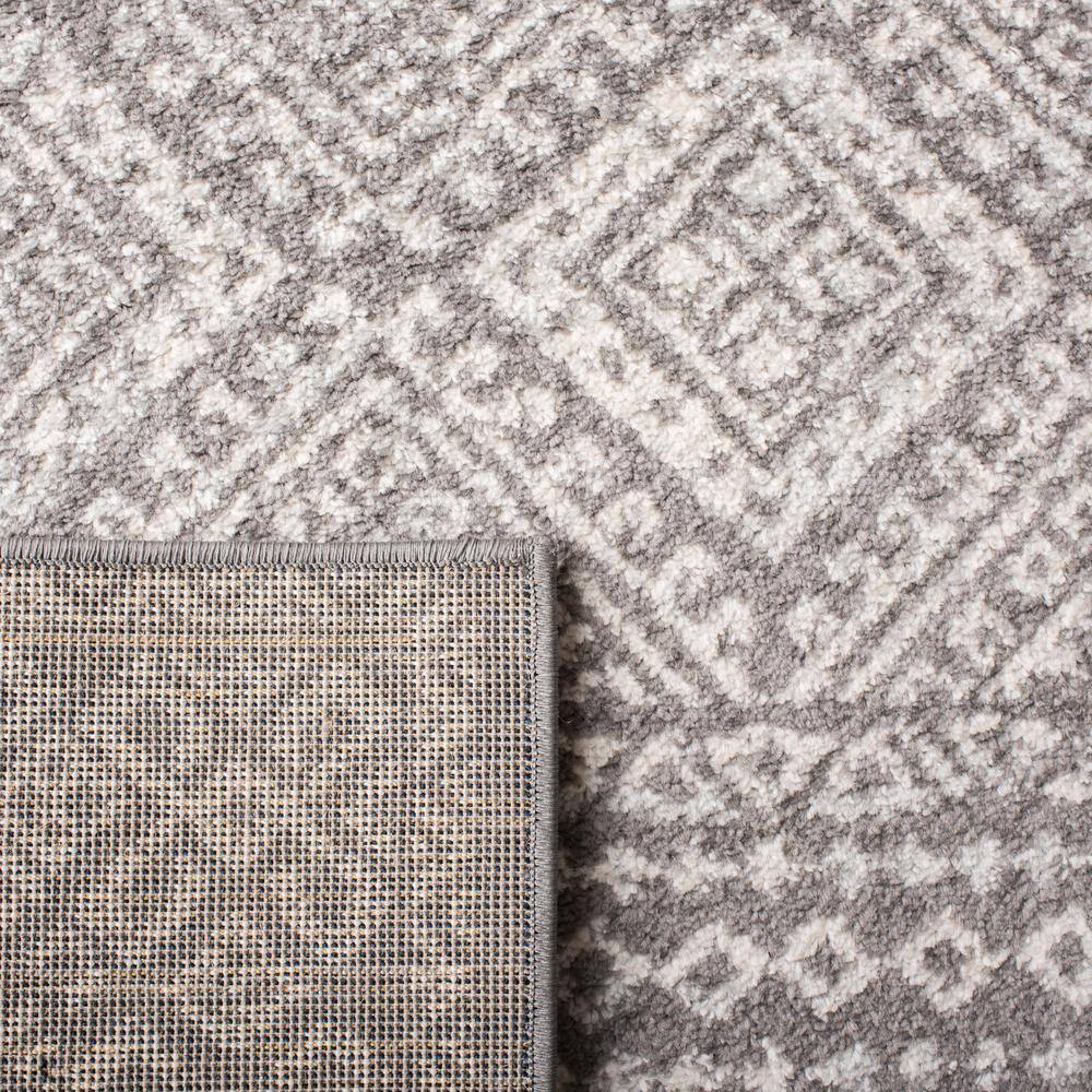 Dark Grey and Ivory Geometric Wool Area Rug, 9' x 12'