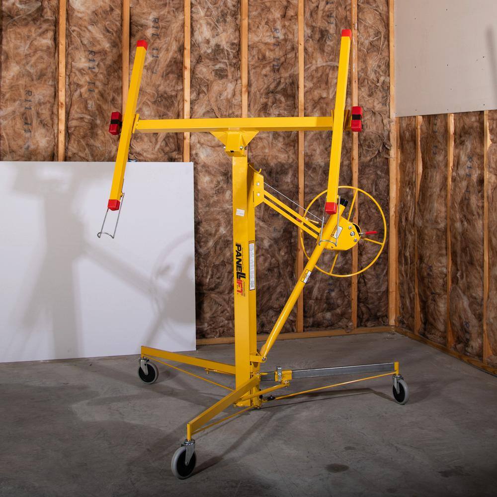 Heavy-Duty Yellow Steel Drywall Lift with 150 lbs Capacity