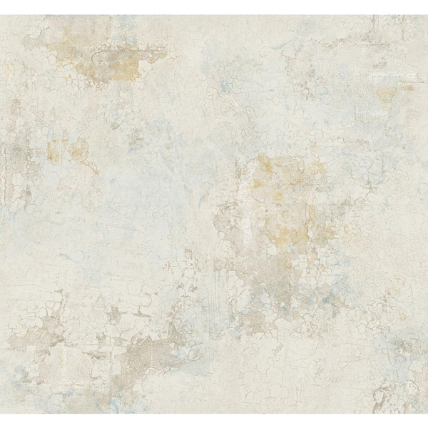 CASA MIA Cracked Marble Cream and Bleu Paper Non-Pasted Strippable ...