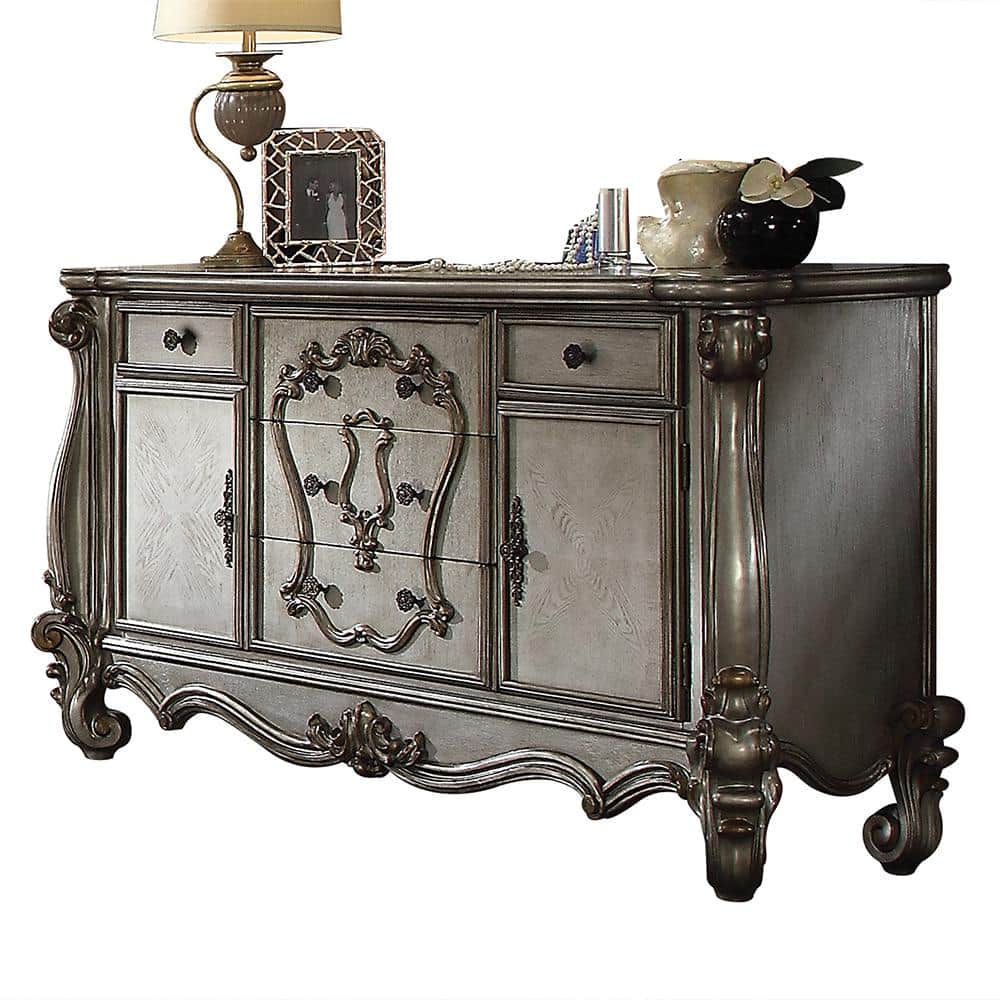 Farmhouse Antique Platinum Dresser with Dovetail Drawers