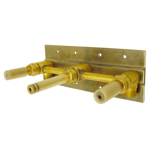 Danze 2-Handle Wall Mount Rough-In Valve with Mounting Plate in Rough Brass