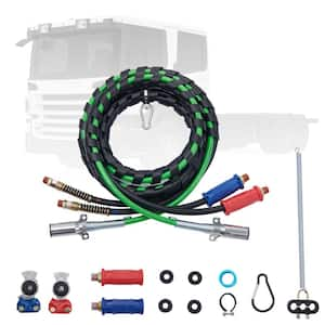 15 ft. Semi Truck Air Lines Kit with 2PCS Glad Hands 3-in-1 Air Hoseand7 Way ABS Electric Power Line for Semi Truck