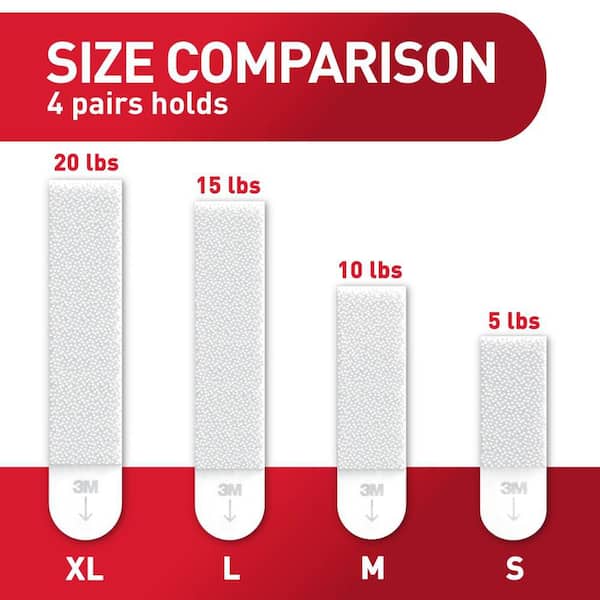 Command - 20 lbs. XL Heavyweight Picture Hanging Strips, White, Damage Free Decorating, 4 Pair