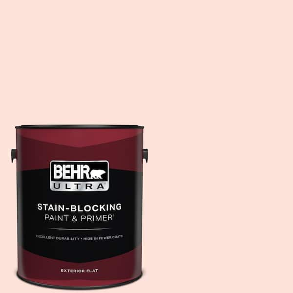 BEHR ULTRA 1 gal. #200A-1 Peach Cloud Flat Exterior Paint & Primer