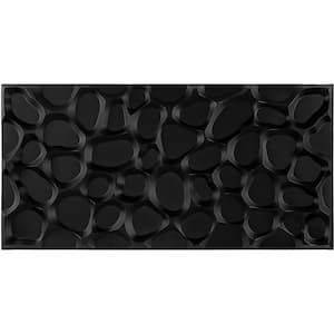 Stone Black 3D PVC Wall Panels 47.24 in. x 23.6 in. Decorative Wall Tile for Liveing Room ( 46.3 sq. ft./Box)