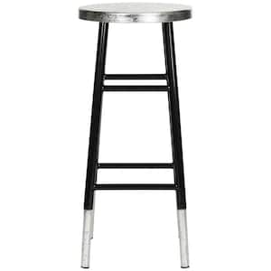 Kenzie 30 in. Black and Silver Bar Stool