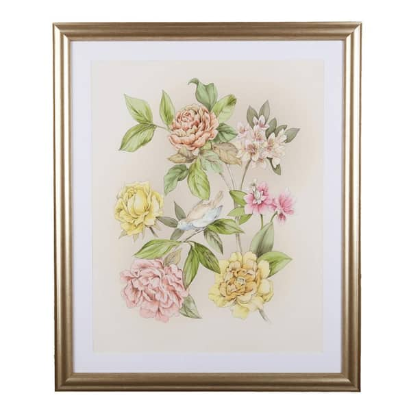 Laura Ashley 19.7 in. x 23.6 in. Roisin Natural Framed Print Wall Art ...