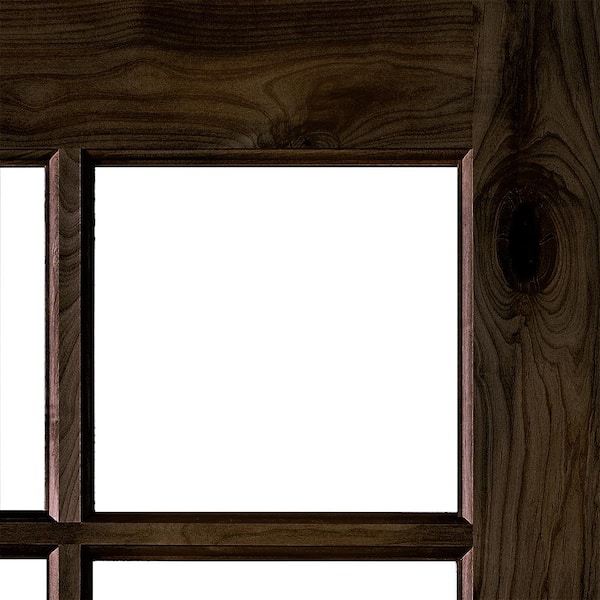 DIY RTA Kit 32in.x80in. Knotty Alder Left-Hand/Inswing 10-Lite Clear Glass Black Stain Wood Ready To Assemble Front Door