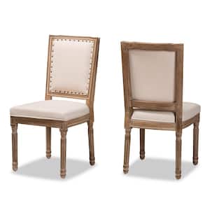 Louane Beige and Antique Brown Dining Chair (Set of 2)