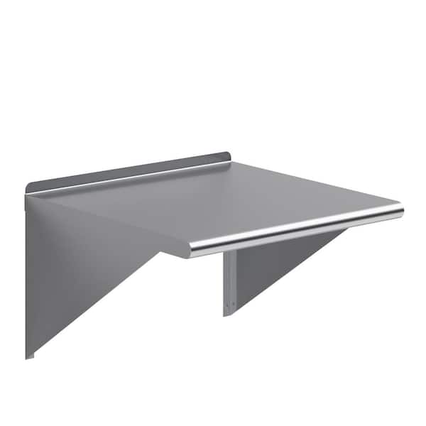 AMGOOD 24 in. x 24 in. Stainless Steel Wall Shelf Kitchen, Restaurant, Garage, Laundry, Utility Room Metal Shelf with Brackets