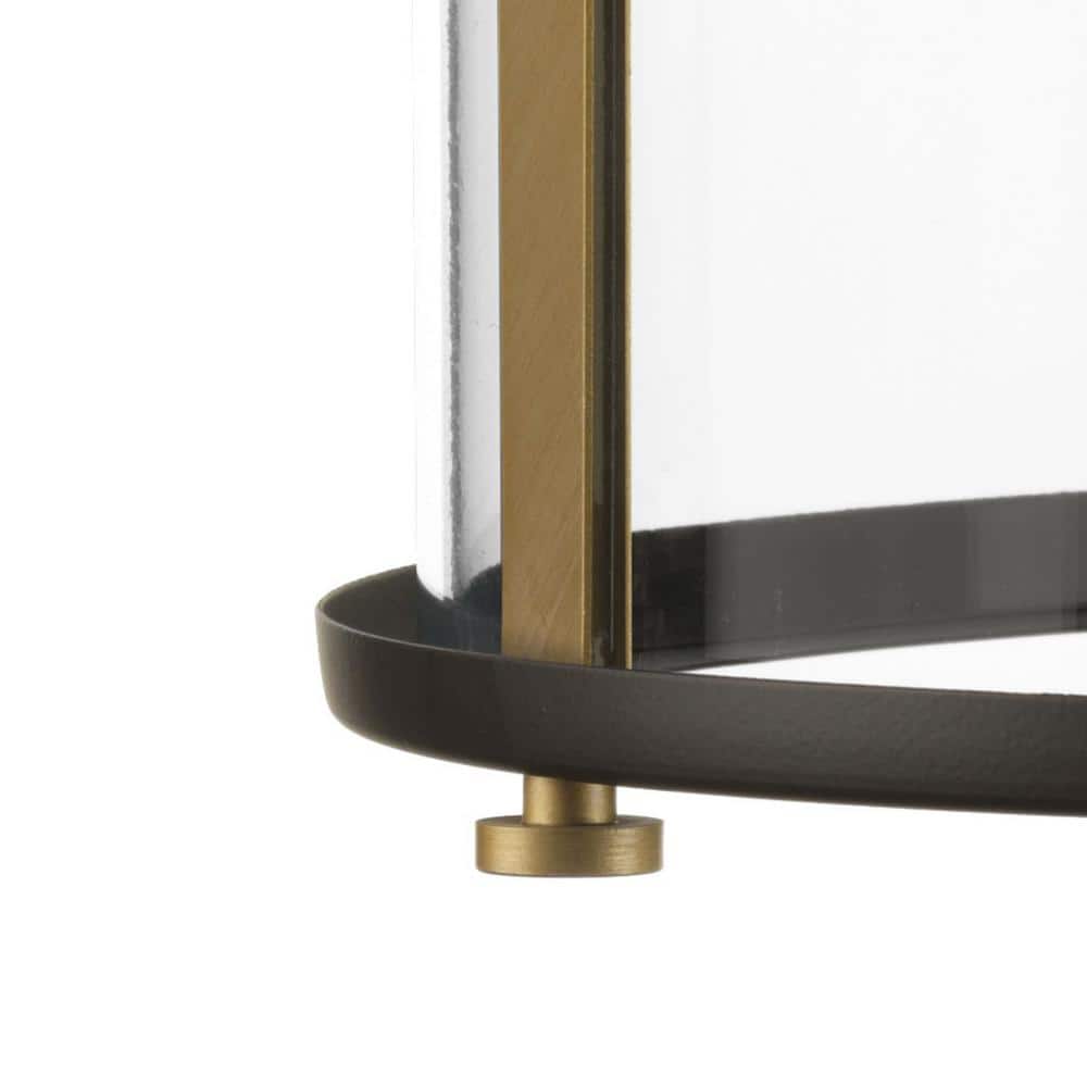 Antique Bronze and Glass 3-Light Indoor/Outdoor Pendant