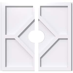 1 in. P X 14 in. C X 40 in. OD X 7 in. ID Embry Architectural Grade PVC Contemporary Ceiling Medallion, Two Piece