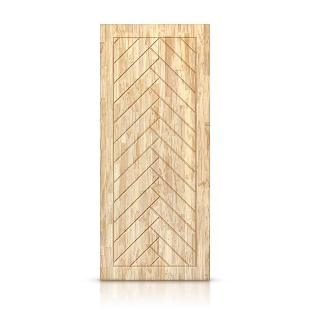 CALHOME 36 in. x 84 in. Hollow Core Natural Pine Wood Unfinished ...