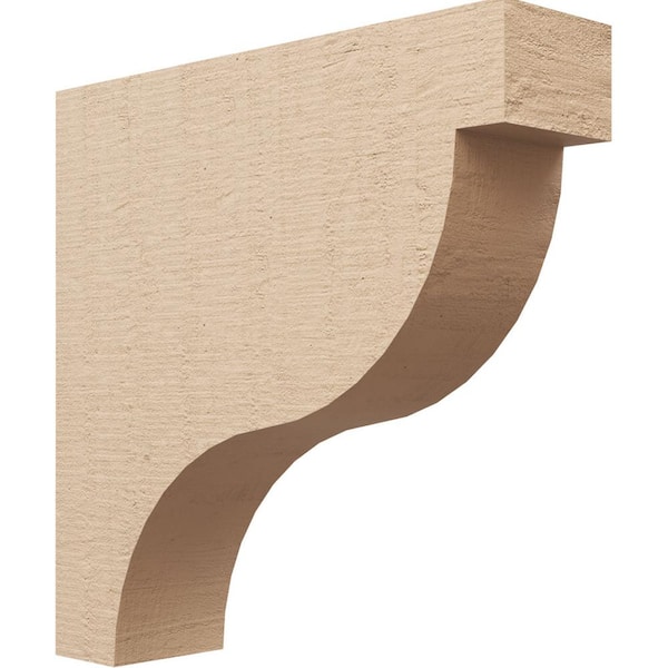 Ekena Millwork 5 in. x 20 in. x 20 in. Thin Garner Rough Cedar Woodgrain TimberThane Corbel, Primed Tan
