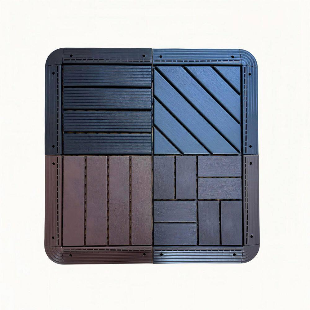 11.4 x 2.4 in. PP Deck Tile Edge Kit Interlocking Deck Tile Accessories in 