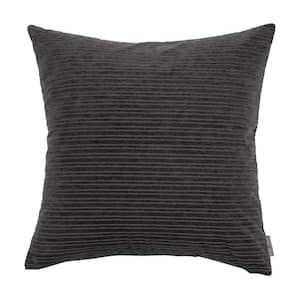 Opulence Chenille Stripes Square Pillow 20 in. x 20 in. Gray Pinstripe