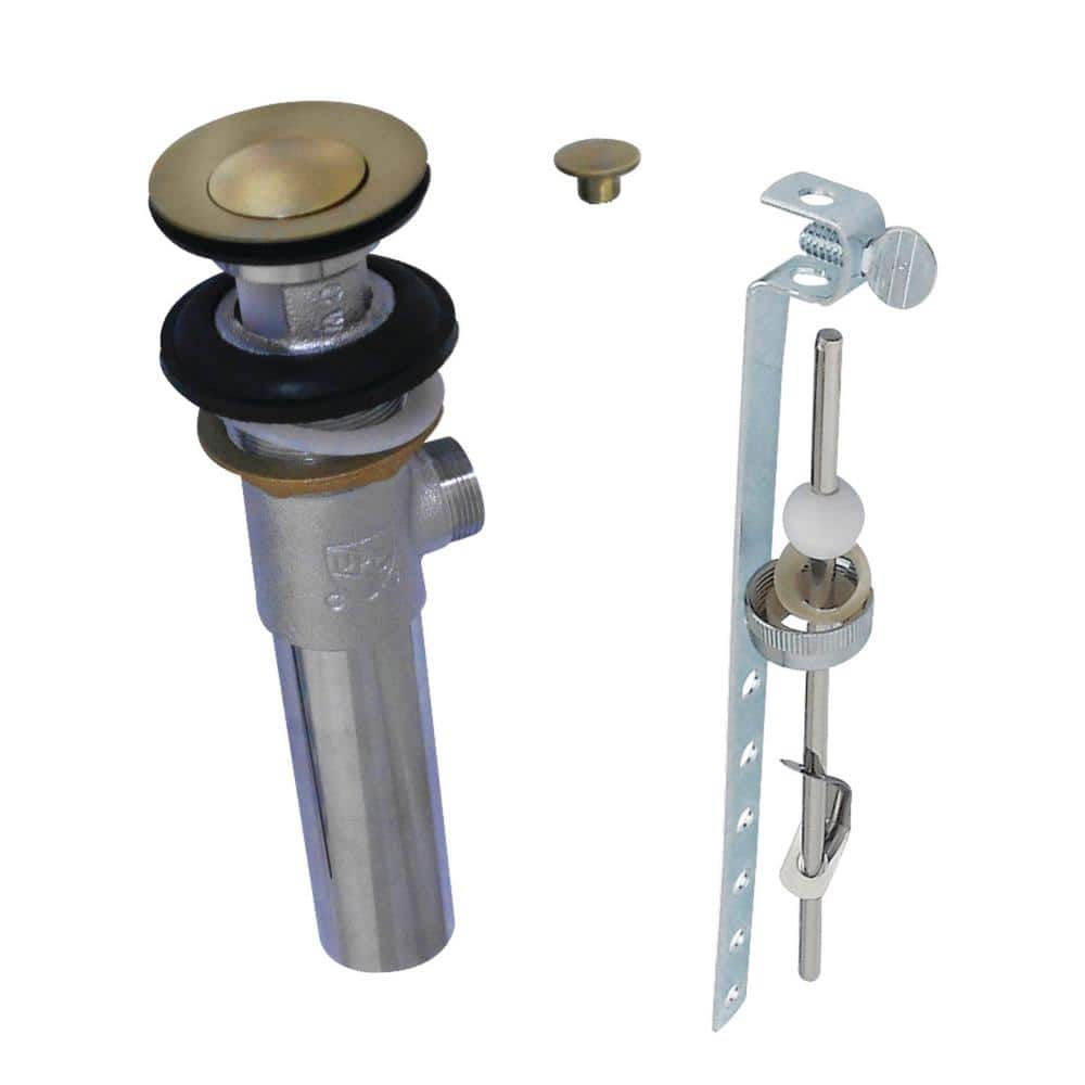 Pop-Up Bathroom Sink Drain with Overflow, Antique Brass price history on PriceWatchPro
