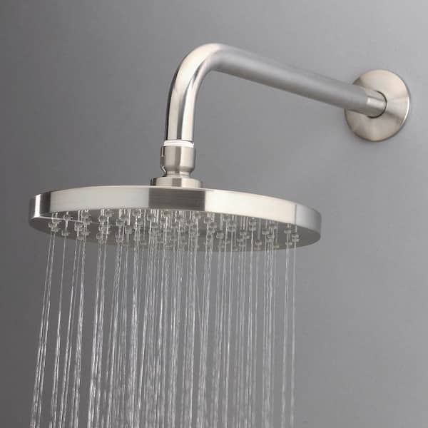 1-Spray Pattern 8 in. Single Wall Mount Fixed Shower Head in Brushed Nickel
