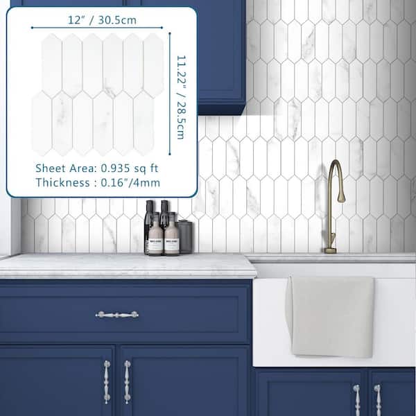 MOFIT Hexagon 3D Self-Adhesive Wall Tile Stickers,Kitchen Splashback Marble Effect & Metal Mosaic Peel And Stick Wall Tiles Heat