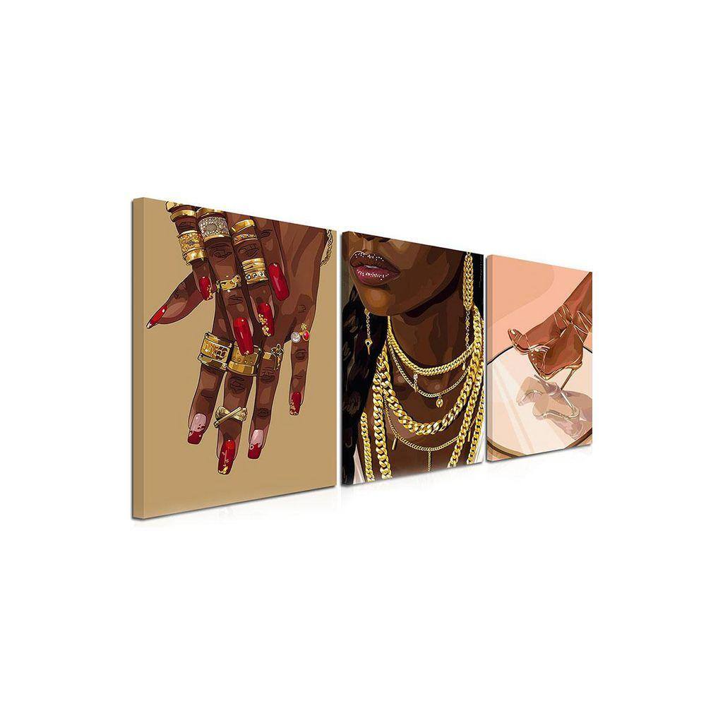 Black Woman Wall Art African American Women Wall Decor Set of 3 Framed ...