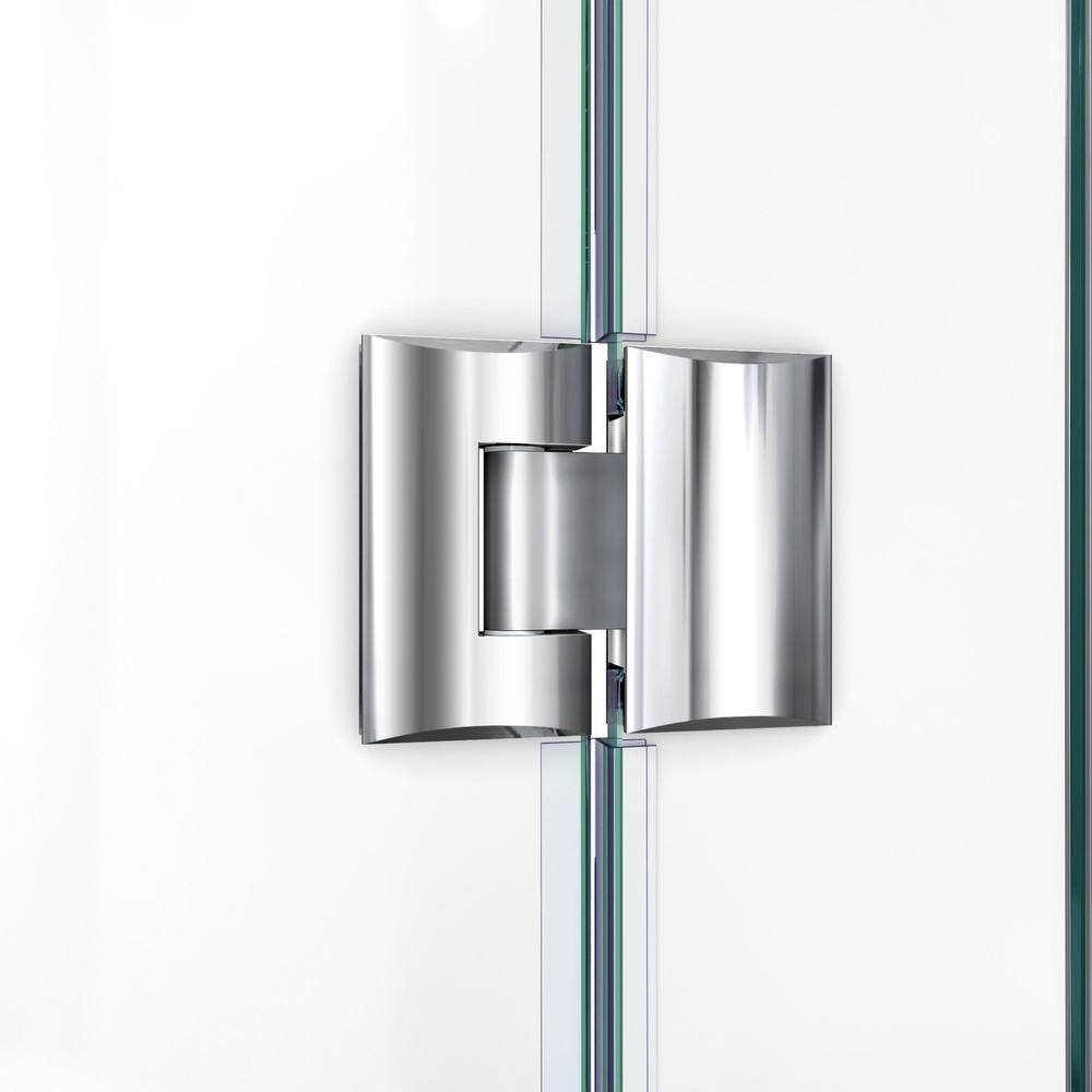 Unidoor-X 54" Frameless Hinged Shower Door with Distressed Bronze Hardware