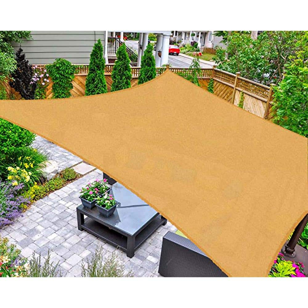 8 ft. x 12 ft. Sand Rectangular Sun Shade Sail ST701B-10 - The