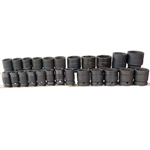 1/2 in. Drive Metric 6-Point Impact Socket Set (24-Piece)