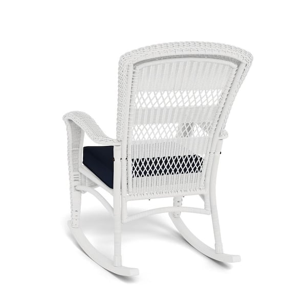 White resin wicker discount rockers