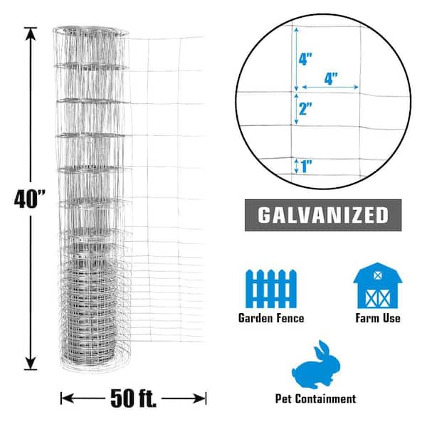 Fencer Wire 40 in. x 50 ft. 16-Gauge Welded Rabbit Fence