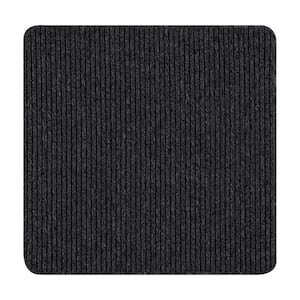 Diego Dark Grey 31 in. x 31 in. Solid Non-Slip Rubber Back Stair Tread Cover (Landing Mat)