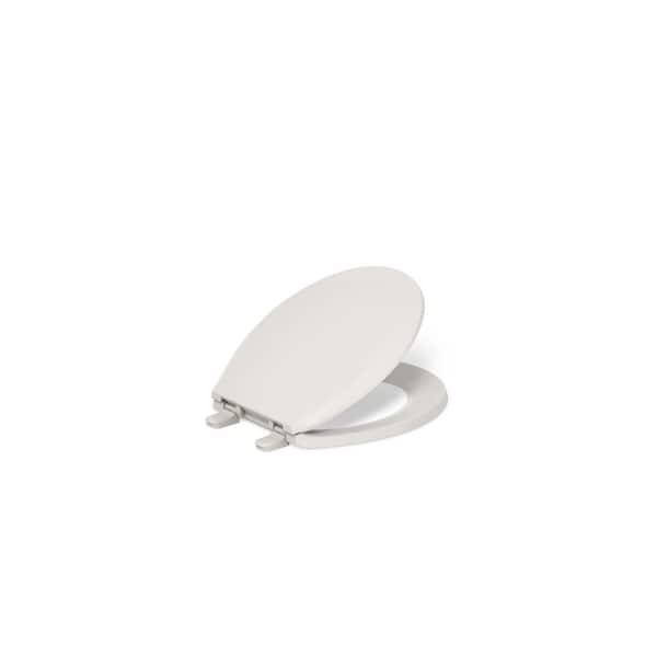 KOHLER Lustra Round Closed-Front Toilet Seat with Quick-Release Hinges in Almond
