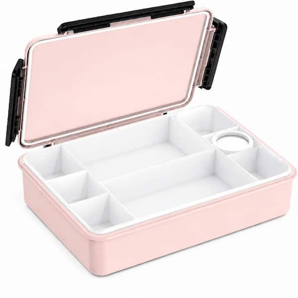 Peony Portable Snackle Polypropylene Box Container with Insulated Bag and Ice Pack, Divided Serving Tray