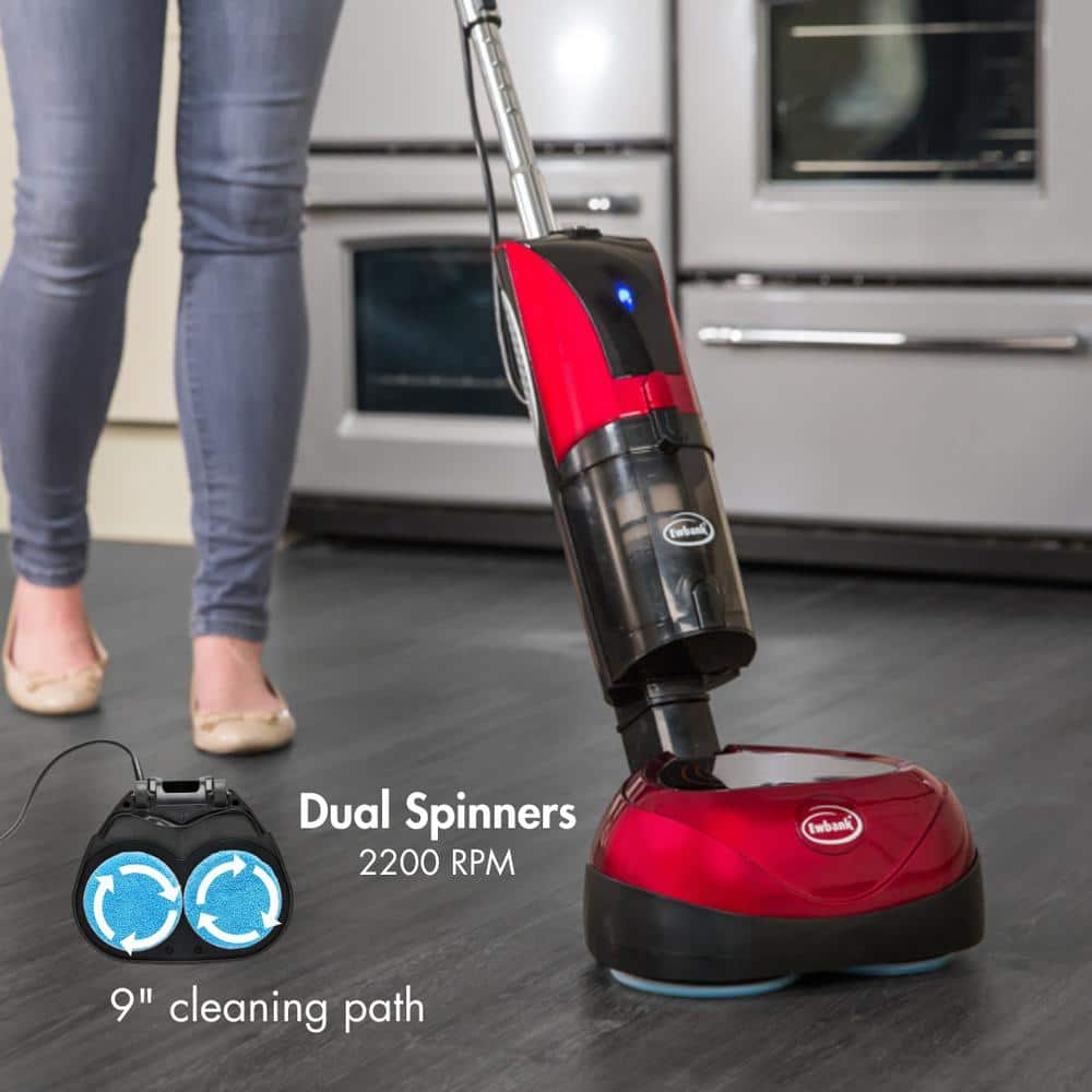 Red and Black Multi-Use Stick Floor Cleaner with HEPA Filter