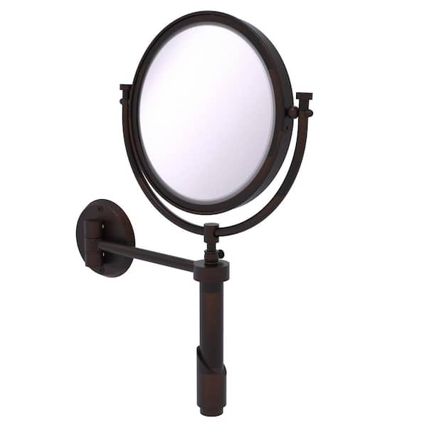 Allied Brass Tribecca 8in. W x 15in. H Round Framed Wall Mounted Magnifying Bathroom Make-Up Mirror with 3X Mag. in Venetian Bronze