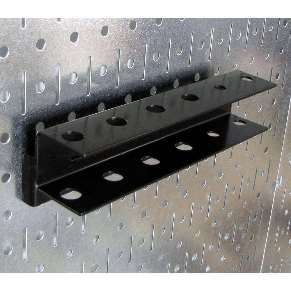 Galvanized Steel Pegboard Tool Storage Kit with Black Accessories