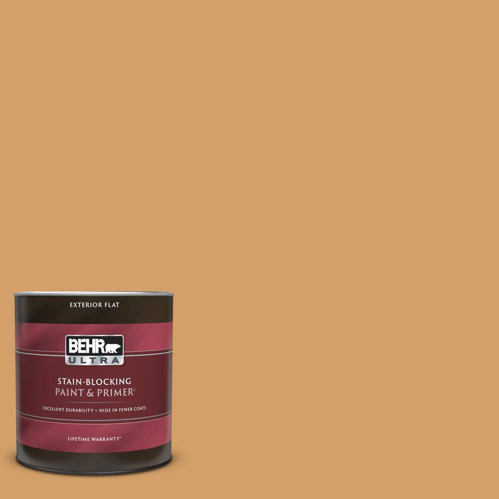 BEHR ULTRA 1 qt. MQ408 Golden Aura Flat Exterior Paint & Primer