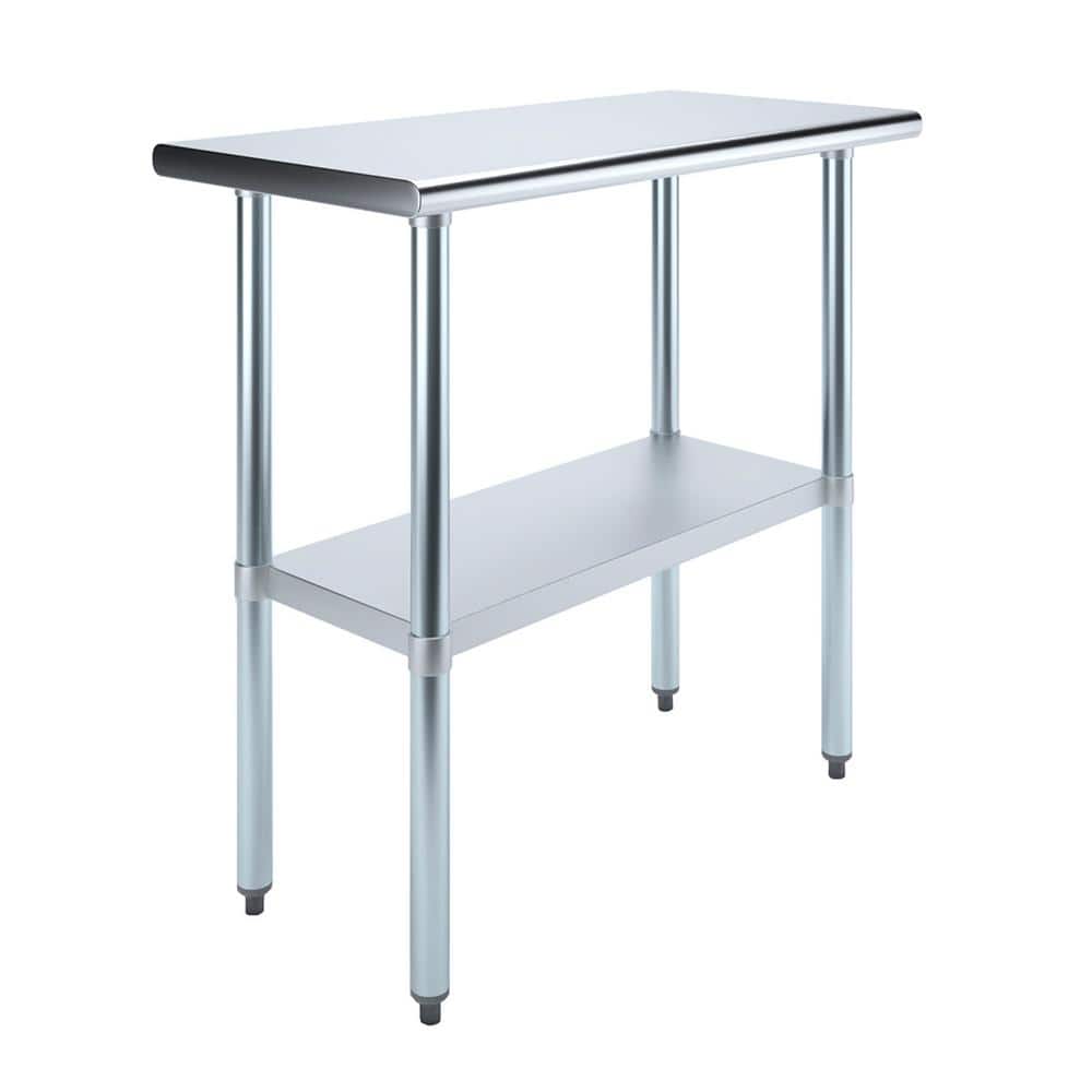 AMGOOD 18 in. x 36 in. Stainless Steel Kitchen Utility Table with ...