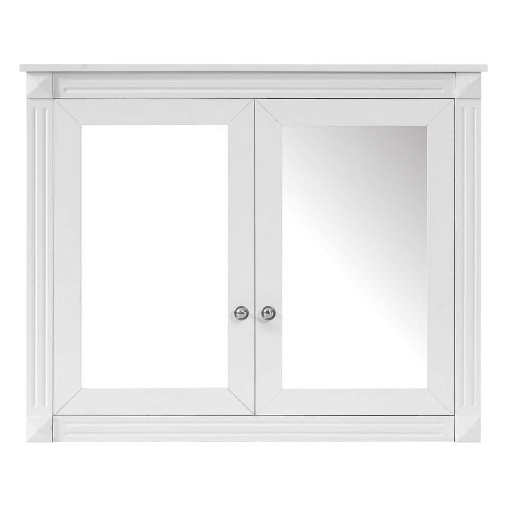 36 in. W x 29 in. H Rectangular White MDF Medicine Cabinet with Mirror price history on PriceWatchPro
