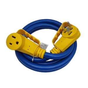 10 ft. 8/3 50 Amp 250-Volt Outdoor NEMA 6-50 Welder Extension Cord with Handle and Lighted End, Blue, UL Listed